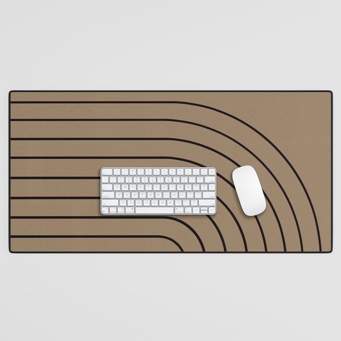 Minimal Arch XLIII Natural Tan Modern Geometric Lines Desk Mat Gallery Image 1
