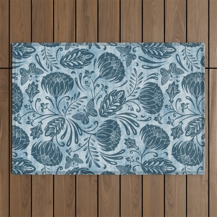 Arabella - Washed Indigo Outdoor Rug Gallery Image 1
