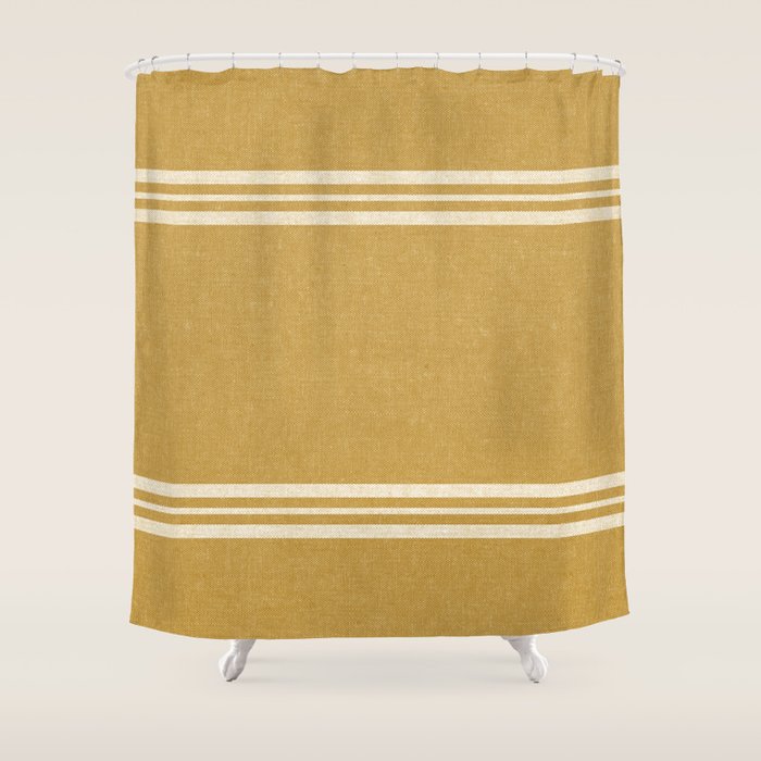 pimlico stripes - mustard yellow Shower Curtain Gallery Image 1