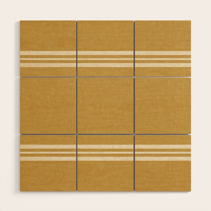 pimlico stripes - mustard yellow Wood Wall Art Gallery Image 1