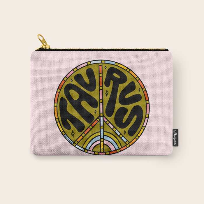 Taurus Peace Sign Carry All Pouch Gallery Image 1