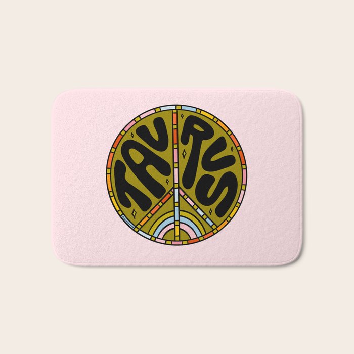 Taurus Peace Sign Bath Mat Gallery Image 1