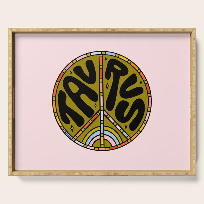 Taurus Peace Sign Serving Tray Gallery Image 1