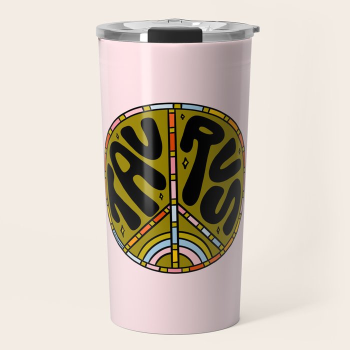 Taurus Peace Sign Travel Mug Gallery Image 1