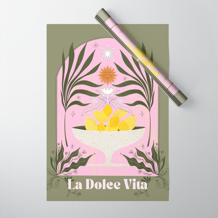 Mediterranean Lemons - La Dolce Vita Wrapping Paper Gallery Image 1