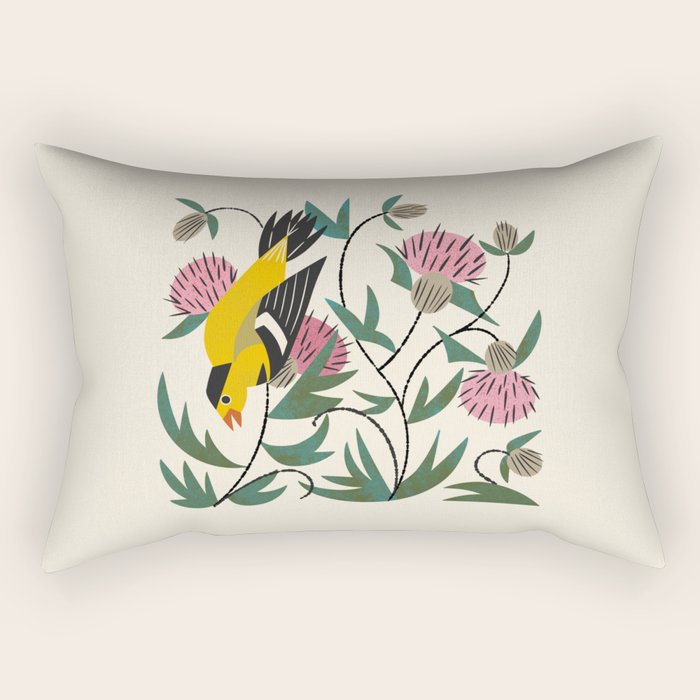 Goldfinch and Thistle Rectangular Pillow Gallery Image 2