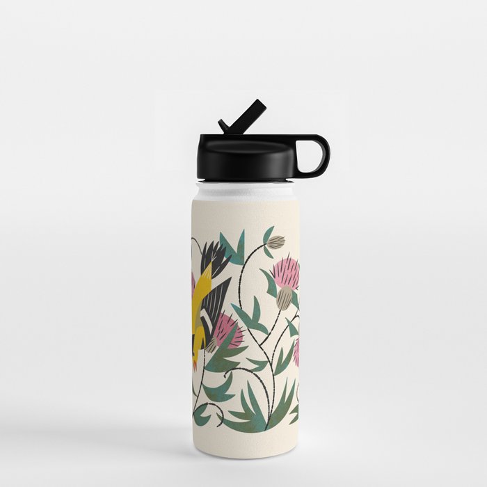 Goldfinch and Thistle Water Bottle Gallery Image 1