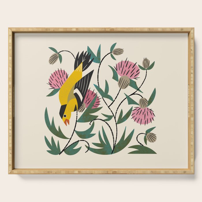 Goldfinch and Thistle Serving Tray Gallery Image 1
