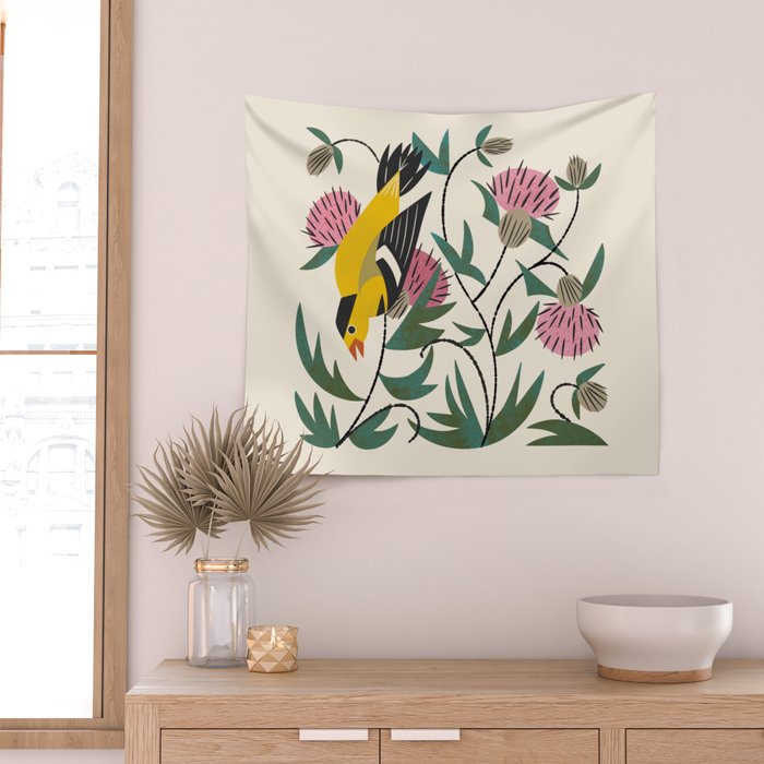 Goldfinch and Thistle Wall Tapestry Gallery Image 2