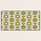 Vintage Contemporary Cottage Jonnty Flowers and Stripes Pattern in Olive Blush Aqua Desk Mat Gallery Image 3