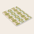 Vintage Contemporary Cottage Jonnty Flowers and Stripes Pattern in Olive Blush Aqua Notebook Gallery Image 2