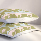 Vintage Contemporary Cottage Jonnty Flowers and Stripes Pattern in Olive Blush Aqua Pillow Sham Gallery Image 3