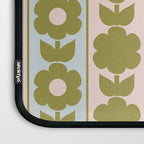 Vintage Contemporary Cottage Jonnty Flowers and Stripes Pattern in Olive Blush Aqua Laptop Sleeve Gallery Image 3