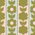 Vintage Contemporary Cottage Jonnty Flowers and Stripes Pattern in Olive Blush Aqua Coffee Mug Gallery Image 2