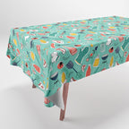 Backyard BBQ Aqua Tablecloth Gallery Image 1