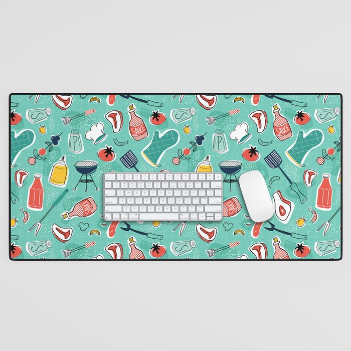 Backyard BBQ Aqua Desk Mat Gallery Image 1