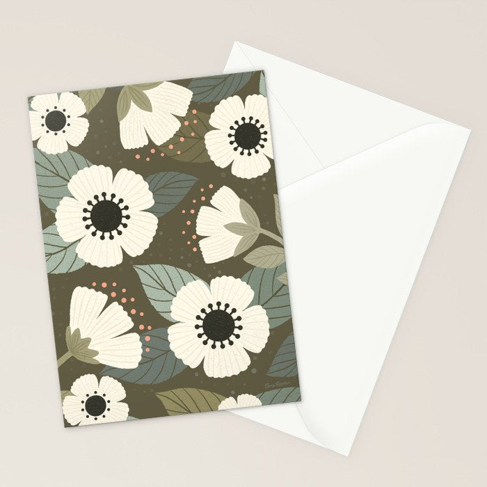 Flower Blossoms and Leaves Stationery Card Gallery Image 2