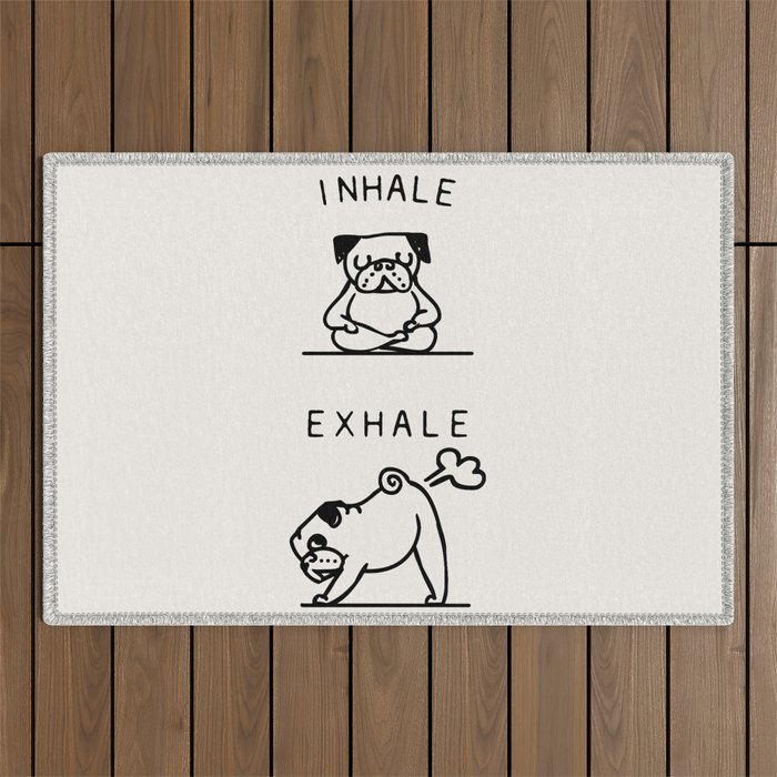 Inhale Exhale Pug Outdoor Rug Gallery Image 1