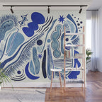 Indigo Cobalt Wall Mural Gallery Image 1