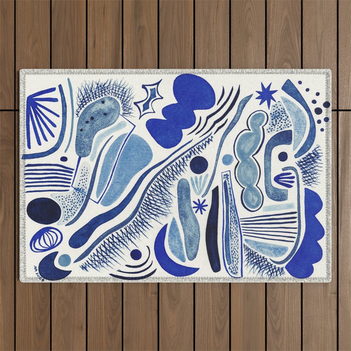 Indigo Cobalt Outdoor Rug Gallery Image 1