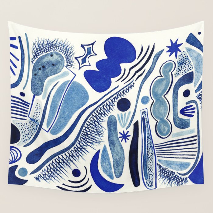 Indigo Cobalt Wall Tapestry Gallery Image 4