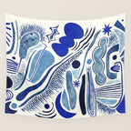 Indigo Cobalt Wall Tapestry Gallery Image 4