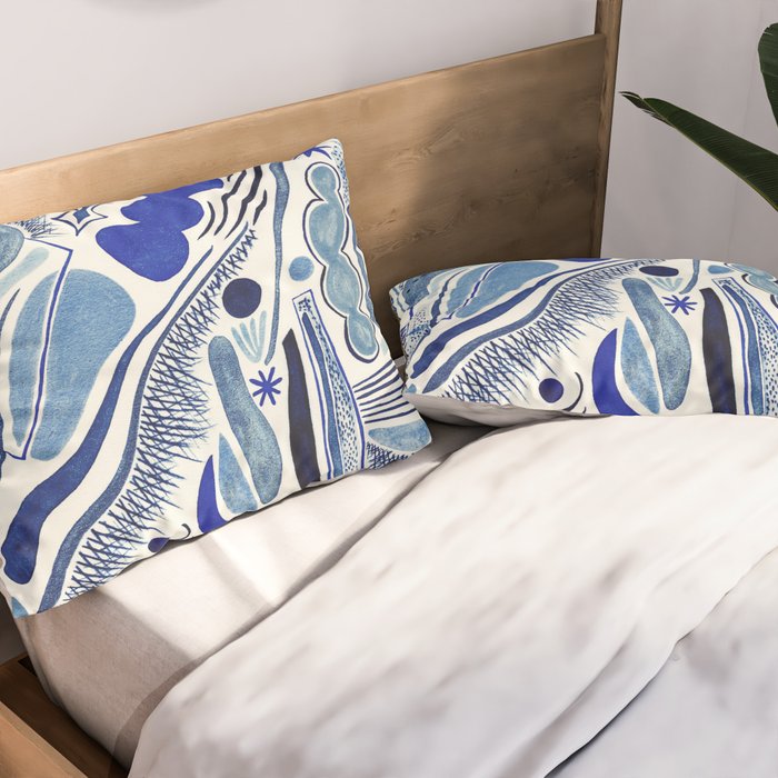 Indigo Cobalt Pillow Sham Gallery Image 2
