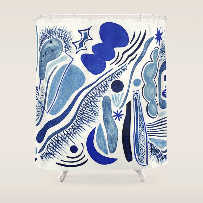 Indigo Cobalt Shower Curtain Gallery Image 1