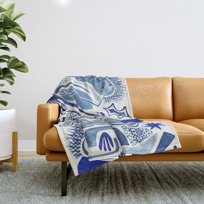 Indigo Cobalt Throw Blanket Gallery Image 1
