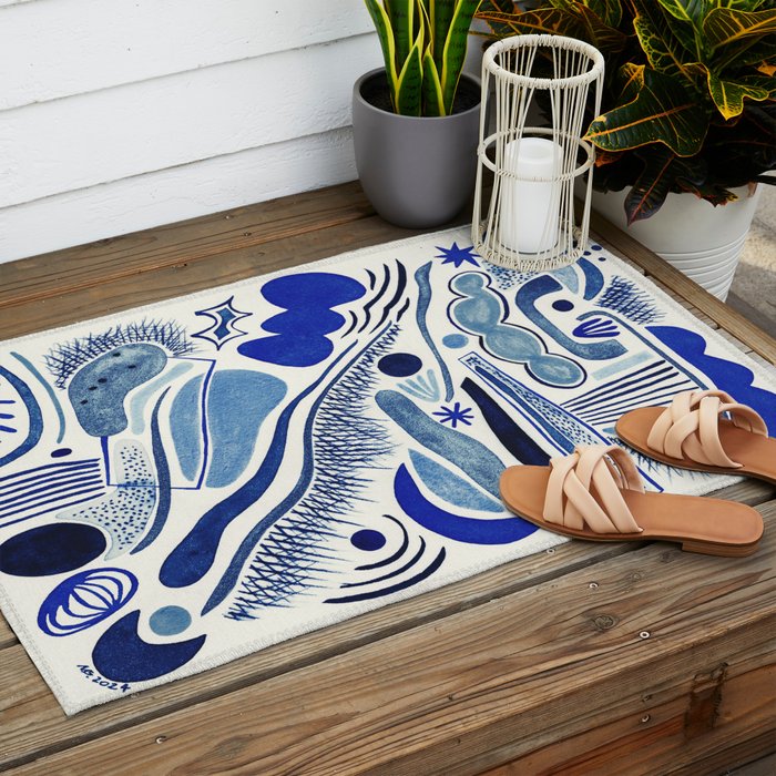 Indigo Cobalt Outdoor Rug Gallery Image 2