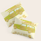 Surfy Christmas Wagon reto surf art by surfy birdy  Pillow Sham Gallery Image 3