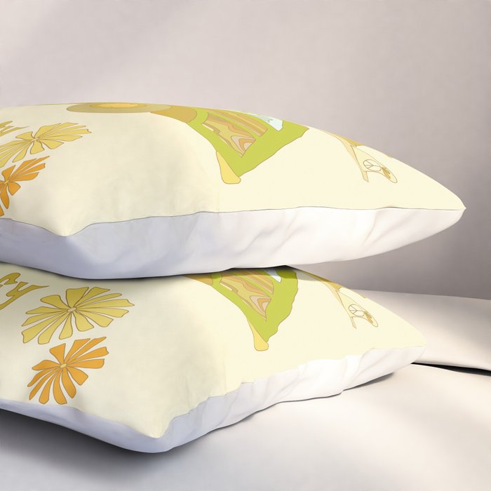 Surfy Christmas Wagon reto surf art by surfy birdy  Pillow Sham Gallery Image 3
