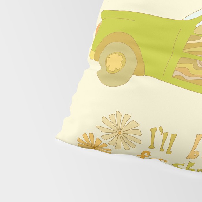 Surfy Christmas Wagon reto surf art by surfy birdy  Pillow Sham Gallery Image 4