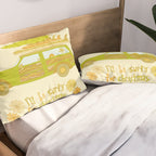 Surfy Christmas Wagon reto surf art by surfy birdy  Pillow Sham Gallery Image 2