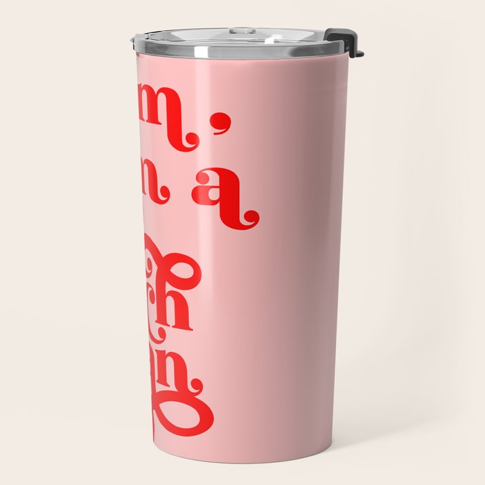 Feminist Pink "Mom, I am a rich man" (ix 2021) Travel Mug Gallery Image 2