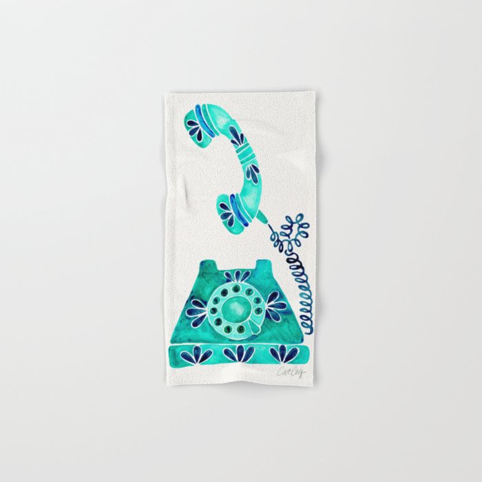 Vintage Rotary Phone - Turquoise Palette Bath Towel Gallery Image 1