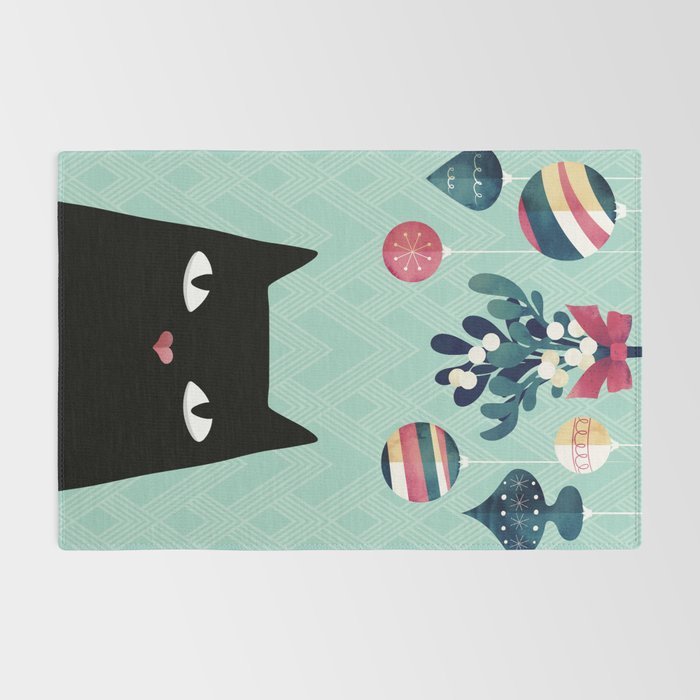 Mistletoe? (Black Cat) Rug Gallery Image 2