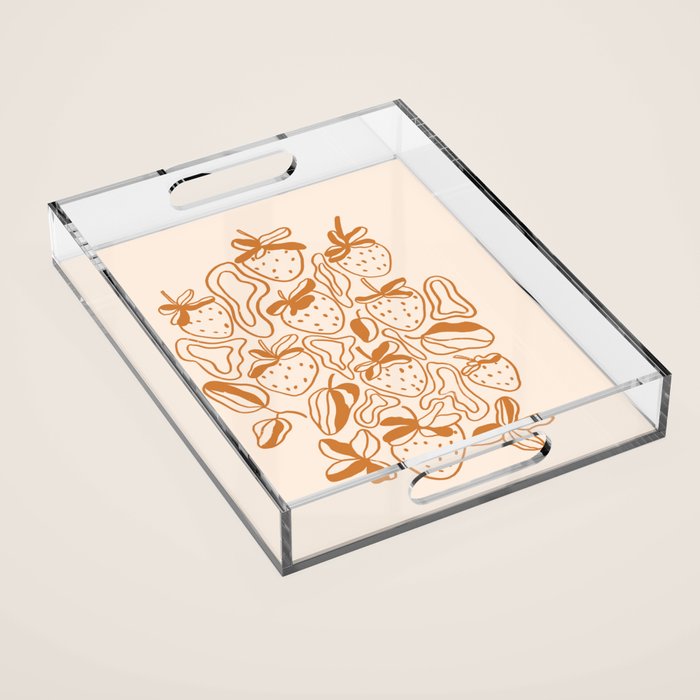 Retro strawberries Acrylic Tray Gallery Image 1