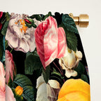 Floral D - Red, Pink, Yellow, Green, Black Baroque Floral Blossom Window Curtain Gallery Image 2