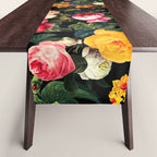 Floral D - Red, Pink, Yellow, Green, Black Baroque Floral Blossom Table Runner Gallery Image 1