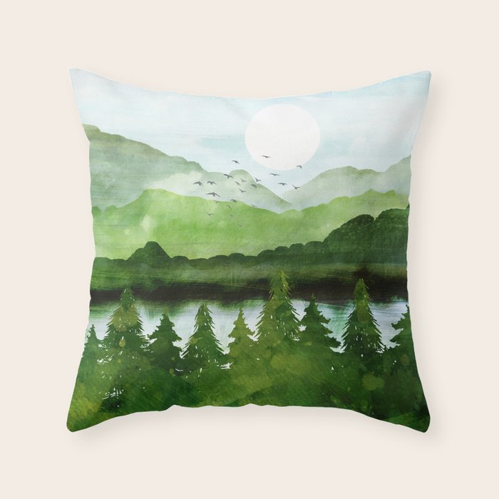 Forest Morning Throw Pillow Gallery Image 6