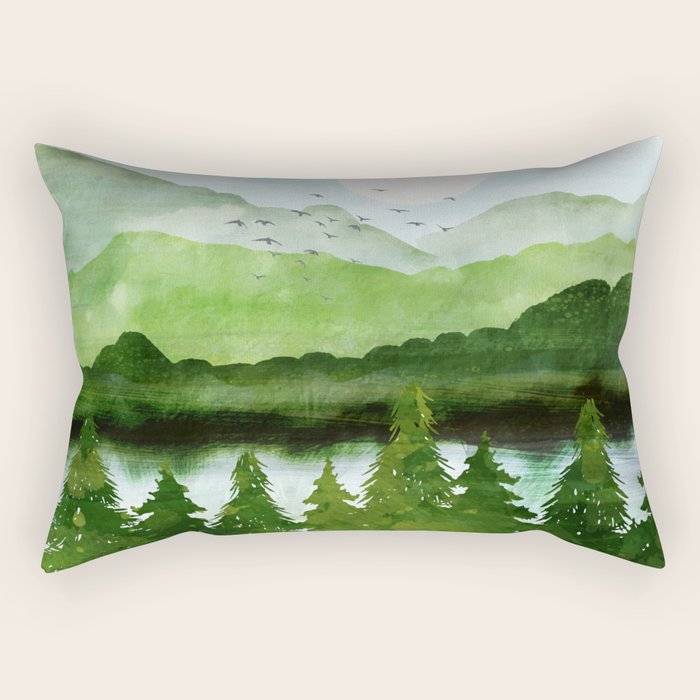 Forest Morning Rectangular Pillow Gallery Image 2