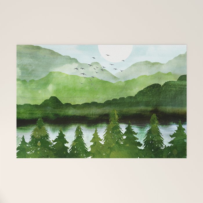 Forest Morning Welcome Mat Gallery Image 1