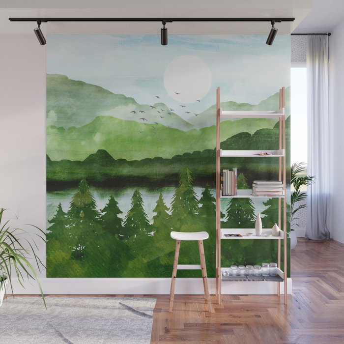 Forest Morning Wall Mural Gallery Image 1