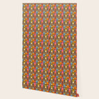 Eclectic Geometric Mid Century Modern Lexington Ave Colorful Pattern with Dark Brown Wallpaper Gallery Image 2