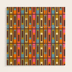 Eclectic Geometric Mid Century Modern Lexington Ave Colorful Pattern with Dark Brown Wood Wall Art Gallery Image 1