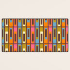 Eclectic Geometric Mid Century Modern Lexington Ave Colorful Pattern with Dark Brown Desk Mat Gallery Image 3