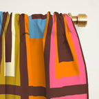 Eclectic Geometric Mid Century Modern Lexington Ave Colorful Pattern with Dark Brown Window Curtain Gallery Image 2