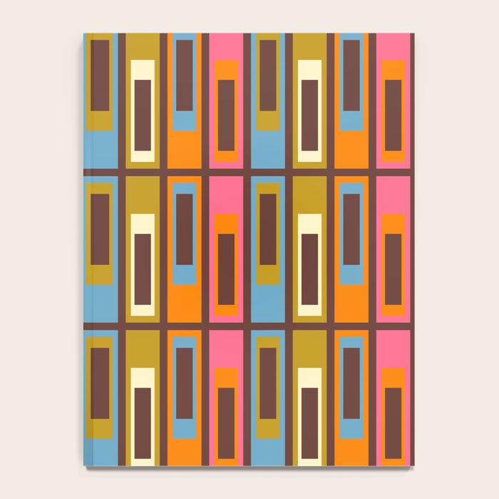 Eclectic Geometric Mid Century Modern Lexington Ave Colorful Pattern with Dark Brown Notebook Gallery Image 4