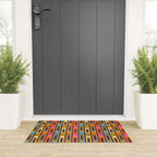 Eclectic Geometric Mid Century Modern Lexington Ave Colorful Pattern with Dark Brown Welcome Mat Gallery Image 3